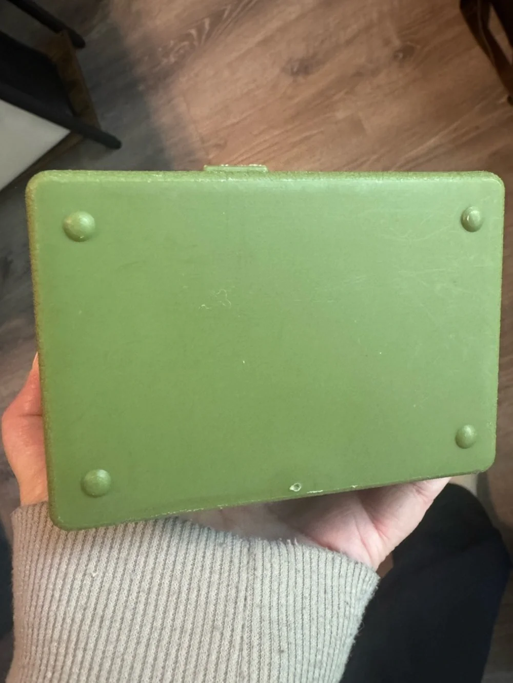Vintage Dinner Is Served Recipe Card Box Set Green Plastic with Index Cards